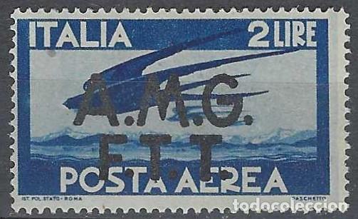 Sellos: ITALIA TRIESTE ZONA A 1947 - CORREO A&Eacute;REO, SOBREIMPRESO, AZUL OSCURO - MNH**