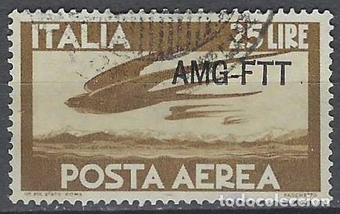 Sellos: ITALIA TRIESTE ZONA A 1949-50 - CORREO A&Eacute;REO, SOBREIMPRESO, MARR&Oacute;N - USADO