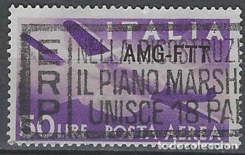 Sellos: ITALIA TRIESTE ZONA A 1949-50 - CORREO A&Eacute;REO, SOBREIMPRESO, VIOLETA - USADO