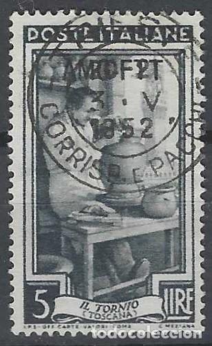 Sellos: ITALIA TRIESTE ZONA A 1950 - ITALIA TRABAJA, ALFARERO, SOBREIMPRESO - USADO
