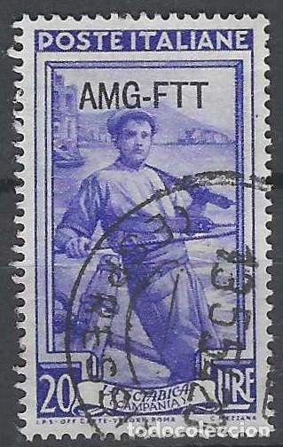 Sellos: ITALIA TRIESTE ZONA A 1950 - ITALIA TRABAJA, PESCADOR, SOBREIMPRESO - USADO