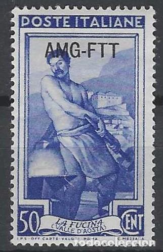 Sellos: ITALIA TRIESTE ZONA A 1950 - ITALIA TRABAJA, HERRERO, SOBREIMPRESO - MH*