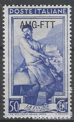 Sellos: ITALIA TRIESTE ZONA A 1950 - ITALIA TRABAJA, HERRERO, SOBREIMPRESO - MNH**