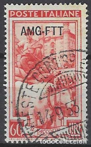 Sellos: ITALIA TRIESTE ZONA A 1950 - ITALIA TRABAJA,GANADERO, SOBREIMPRESO - USADO