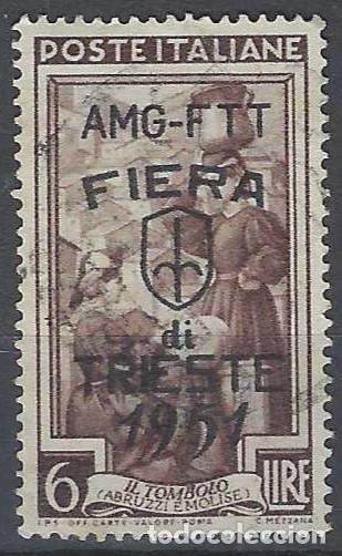 Sellos: ITALIA TRIESTE ZONA A 1951 - FERIA DE TRIESTE, DOBLE SOBRECARGA - USADO