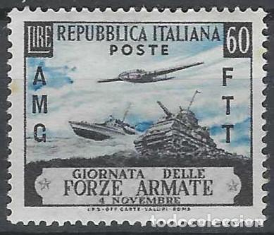 Sellos: ITALIA TRIESTE ZONA A 1952 - D&Iacute;A DE LAS FUERZAS ARMADAS, SOBREIMPRESO - MNH**