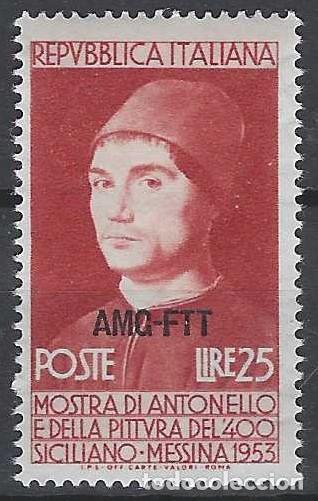 Sellos: ITALIA TRIESTE ZONA A 1953 - ANTONELLO DA MESSINA, SOBREIMPRESO - MNH**