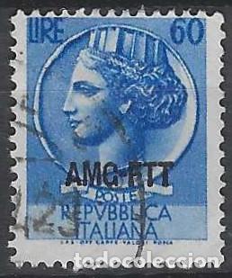 Sellos: ITALIA TRIESTE ZONA A 1953 - MONEDA SIRACUSA, SOBREIMPRESO - USADO