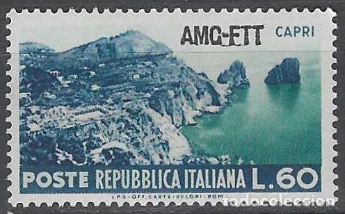 Sellos: ITALIA TRIESTE ZONA A 1954 - TURISMO, CAPRI, SOBREIMPRESO - MNH**