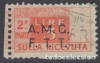 Sellos: ITALIA TRIESTE ZONA A 1947-48 - PAQUETE POSTAL, SOBREIMPRESO, NARANJA - USADO