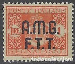 Sellos: ITALIA TRIESTE ZONA A 1947 - SELLO DE FRANQUEO, SOBREIMPRESO, NARANJA - MNH**