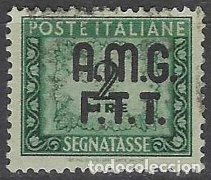 Sellos: ITALIA TRIESTE ZONA A 1947-49 - SELLO DE FRANQUEO, SOBREIMPRESO, VERDE - USADO
