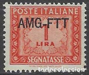 Sellos: ITALIA TRIESTE ZONA A 1949-54 - SELLO DE FRANQUEO, SOBREIMPRESO, NARANJA ROJIZO - MH*