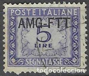 Sellos: ITALIA TRIESTE ZONA A 1949-54 - SELLO DE FRANQUEO, SOBREIMPRESO, VIOLETA - USADO