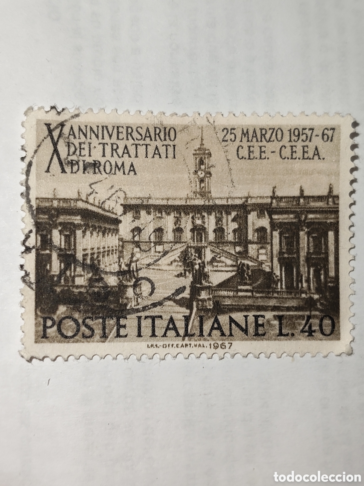 Sellos: Sello de Italia D&eacute;cimo aniversario de los tratados de Roma 1967