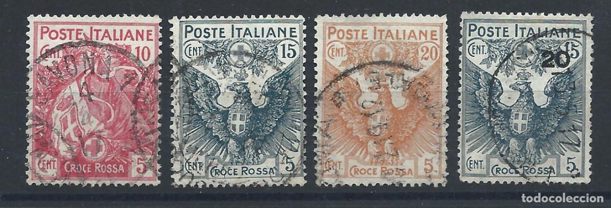 Sellos: Italie N&deg;98/101Obl (FU) 1915/16 - Croix Rouge