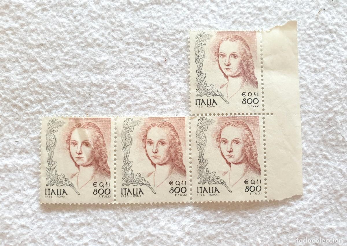 Sellos: Lote de 4 sellos de 800 liras - Mujeres en el arte
