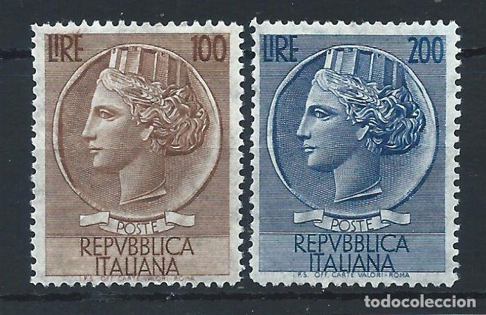 Sellos: Italie N&deg;729/29A** (MNH) 1955/57 - Monnaie Syracusaine