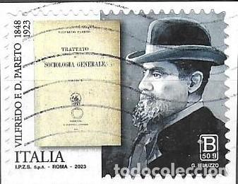 Sellos: SELLO ADESIVO USADO ( aun por despegar) DE ITALIA 2023, YT 4317