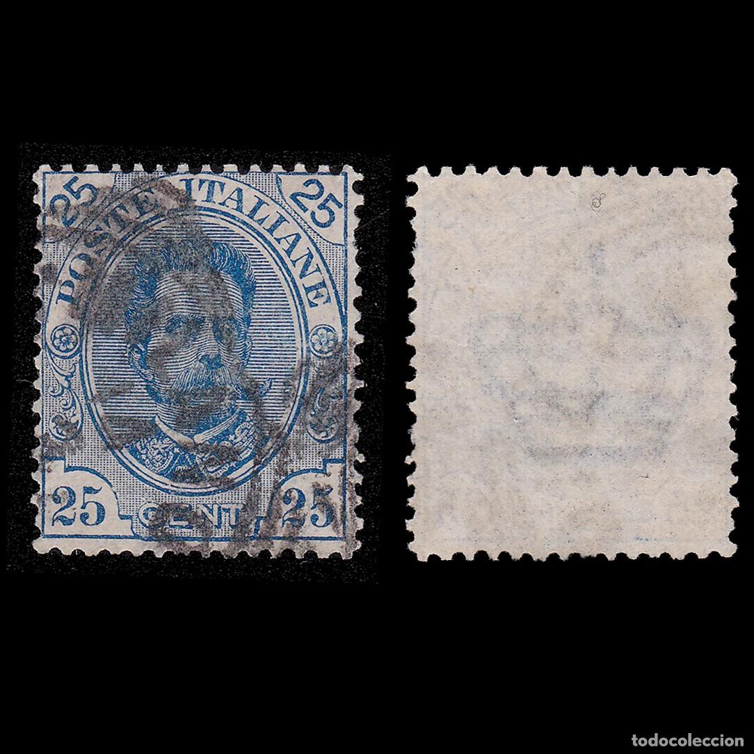Sellos: ITALY. 1891-6. 25c. Humberto I. Scott 70 (O) + GIFT