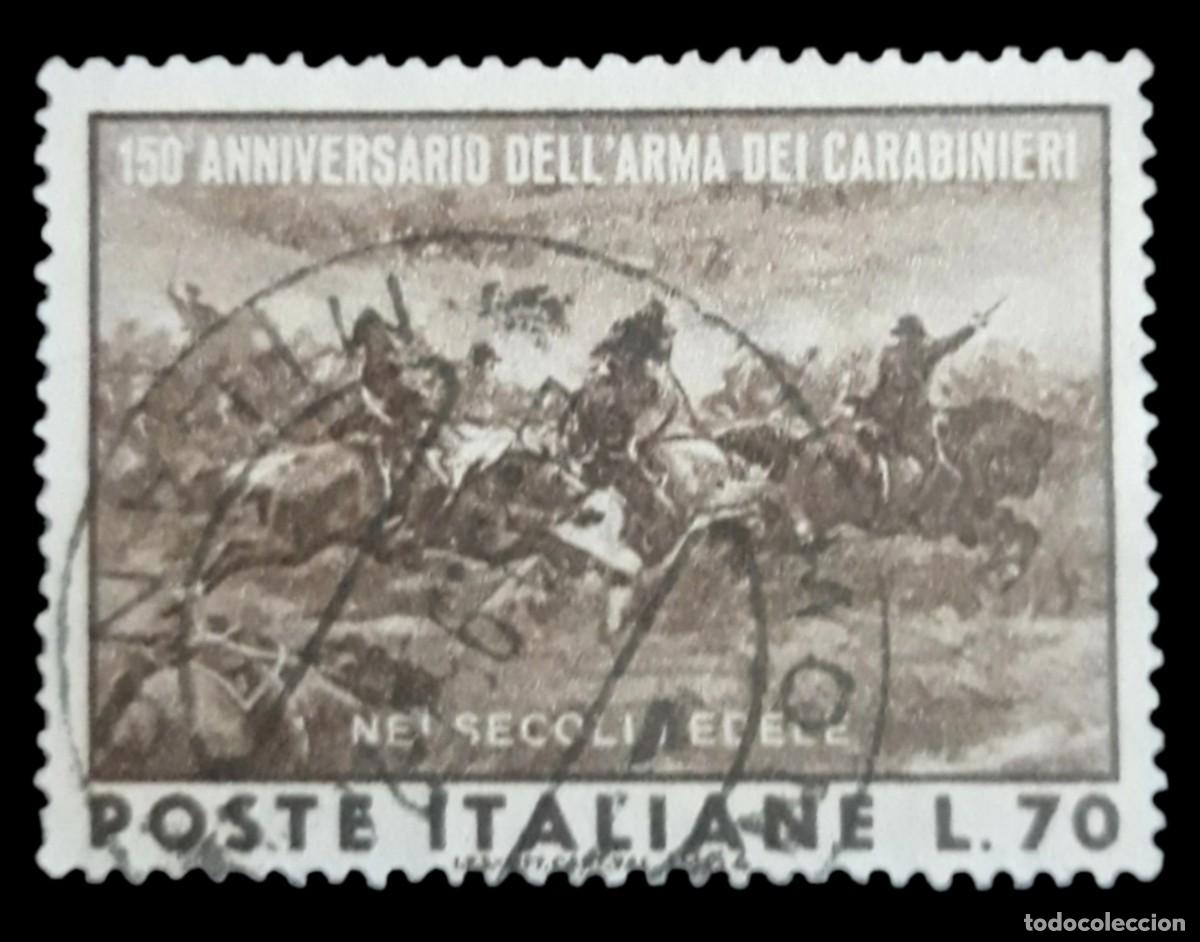 Sellos: ITALIA 1964 CL Aniversario del Cuerpo de Carabinieri. USADO.