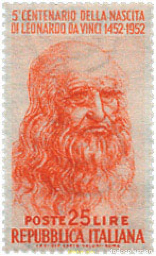 Sellos: 124355 MNH ITALIA 1952 500 ANIVERSARIO DEL NACIMIENTO DE LEONARDO DE VINCI