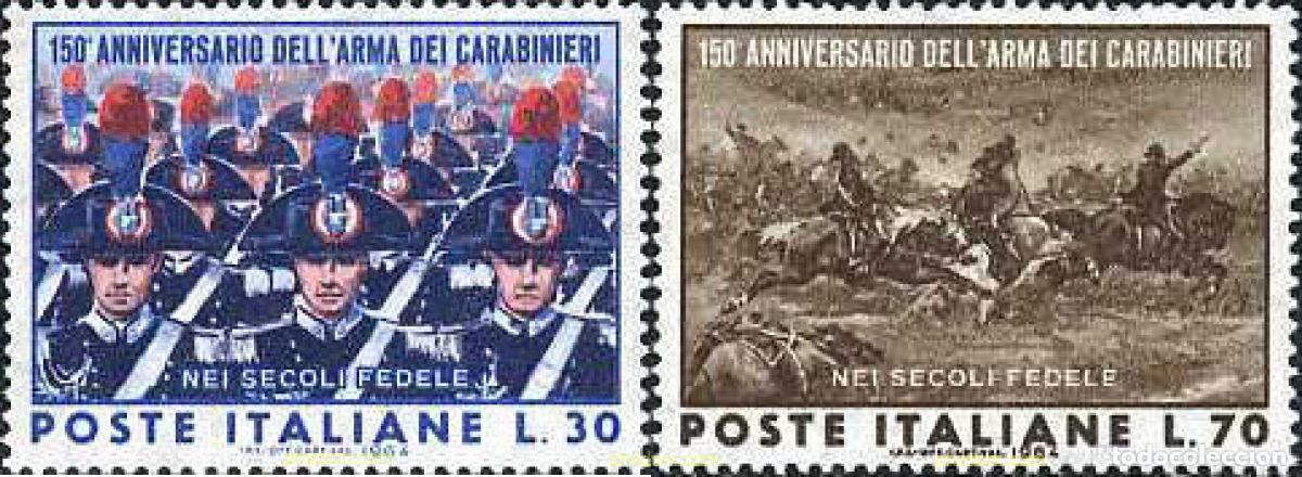 Sellos: 134752 MNH ITALIA 1964 150 ANIVERSARIO DEL CUERPO DE CARABINEROS