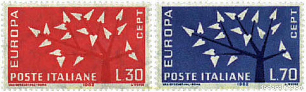 Sellos: 62071 MNH ITALIA 1962 EUROPA CEPT. ARBOL CON 19 HOJAS