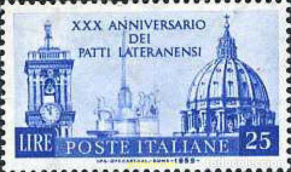 Sellos: 130530 MNH ITALIA 1959 30 ANIVERSARIO DE LA FIRMA DE LOS ACUERDOS DE LATRAN