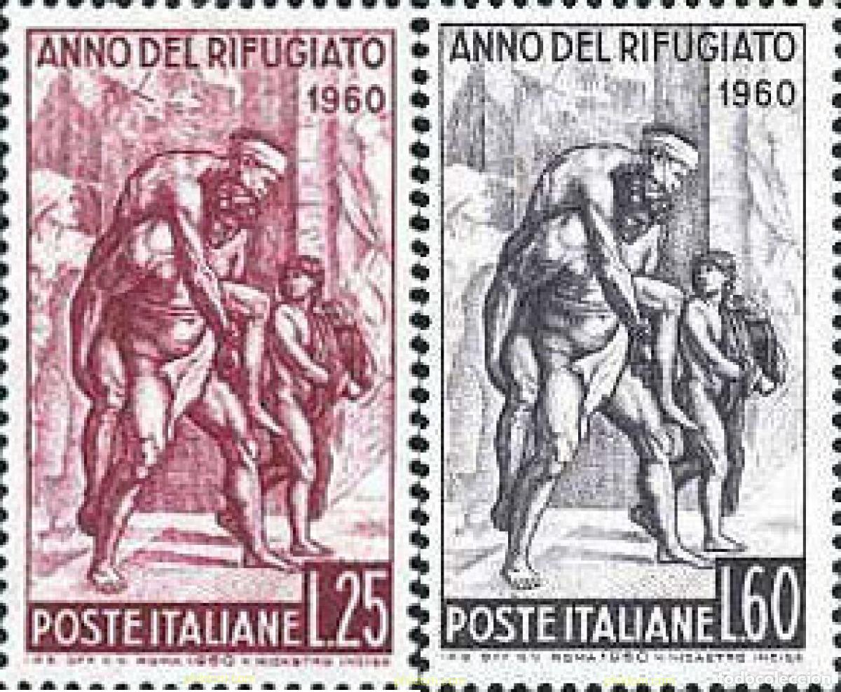 Sellos: 130545 MNH ITALIA 1960 A&Ntilde;O MUNDIAL DEL REFUGIADO