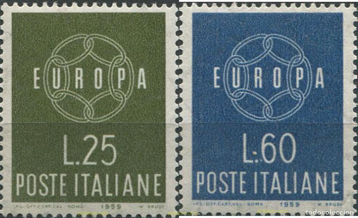 Sellos: 62026 MNH ITALIA 1959 EUROPA CEPT. FACTOR DE PAZ Y FUENTE DE BIENESTAR