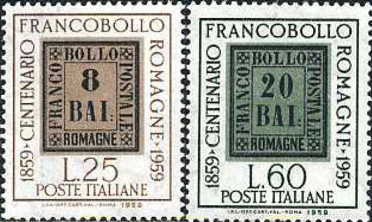 Sellos: 130538 MNH ITALIA 1959 CENTENARIO DEL SELLO DE ROMA&Ntilde;A