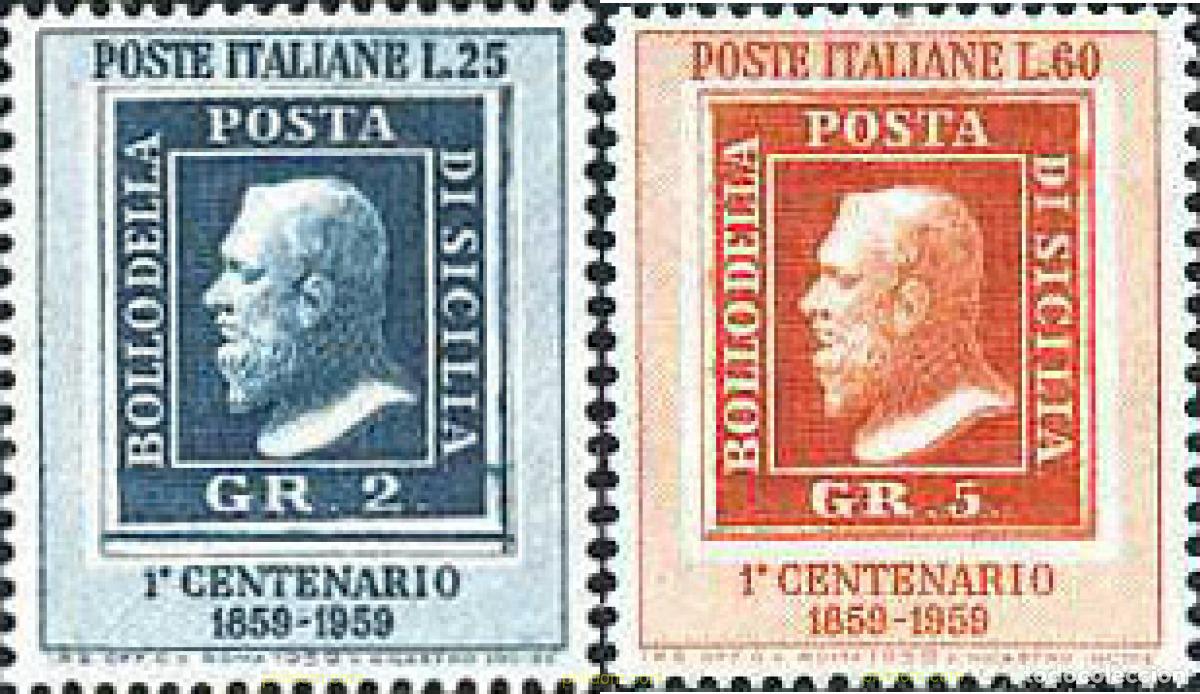 Sellos: 130486 MNH ITALIA 1959 CENTENARIO DEL SELLO DE SICILIA
