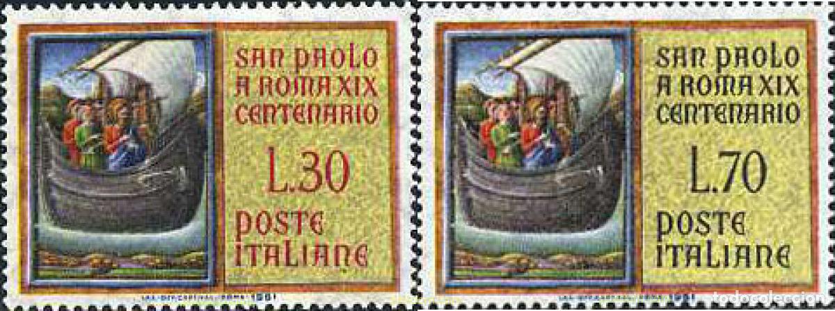 Sellos: 130553 MNH ITALIA 1961 19 CENTENARIO DE LA LLEGADA DE SAN PABLO A ROMA