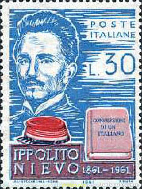 Sellos: 130551 MNH ITALIA 1961 CENTENARIO DE LA MUERTE DE IPPOLITO NIEVO