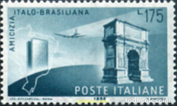 Sellos: 130478 MNH ITALIA 1958 VISITA DEL PRESIDENTE GRONCHI A BRASIL