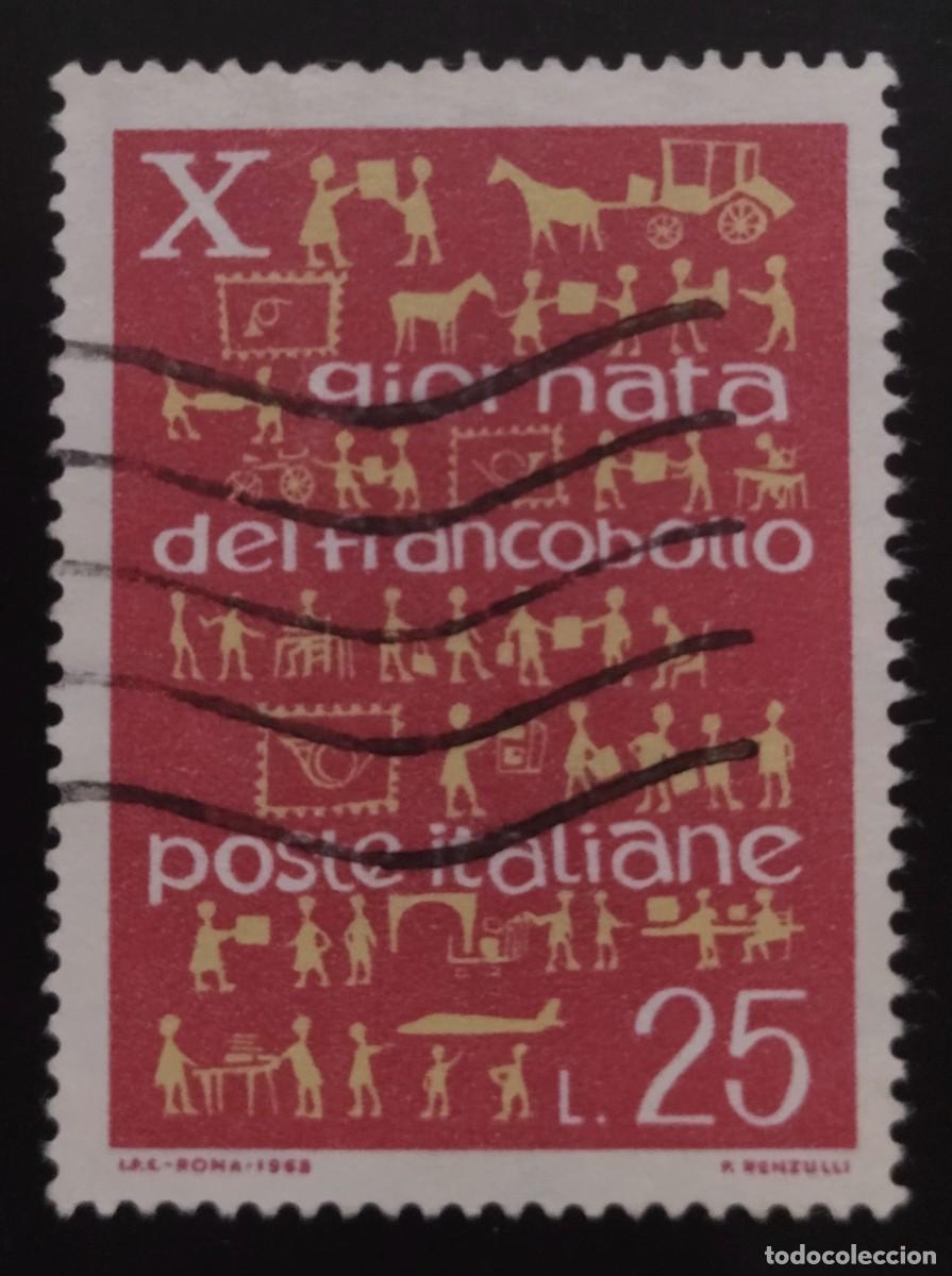 Sellos: ITALIA 1968 D&iacute;a del sello. USADO.