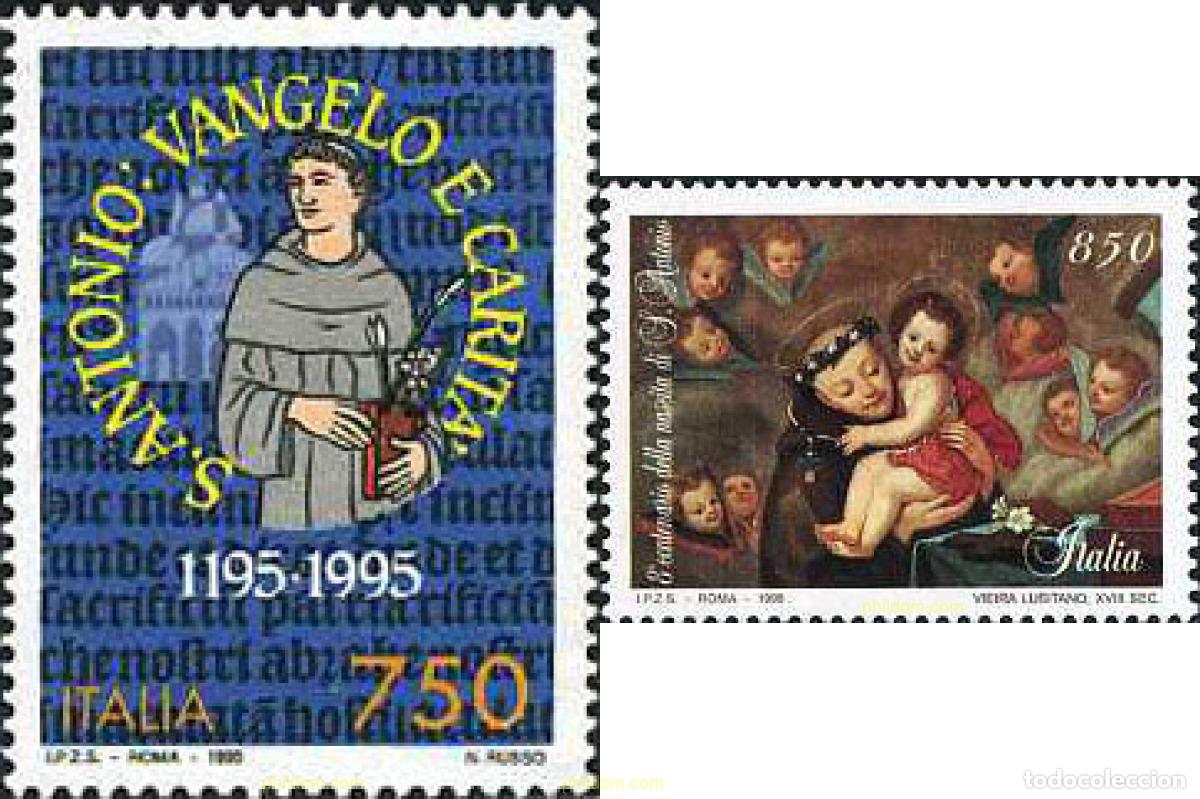Sellos: 131705 MNH ITALIA 1995 800 ANIVERSARIO DEL NACIMIENTO DE SAN ANTONIO DE PADUA