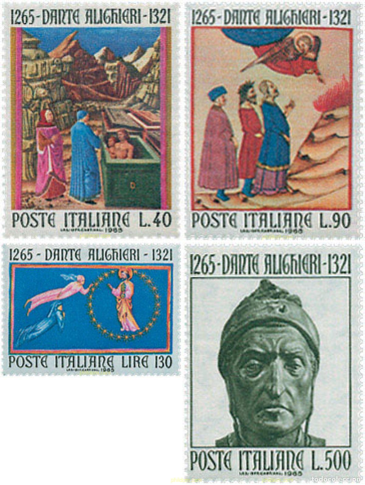 Sellos: 124454 MNH ITALIA 1965 700 ANIVERSARIO DEL NACIMIENTO DE DANTE ALIGHIERI