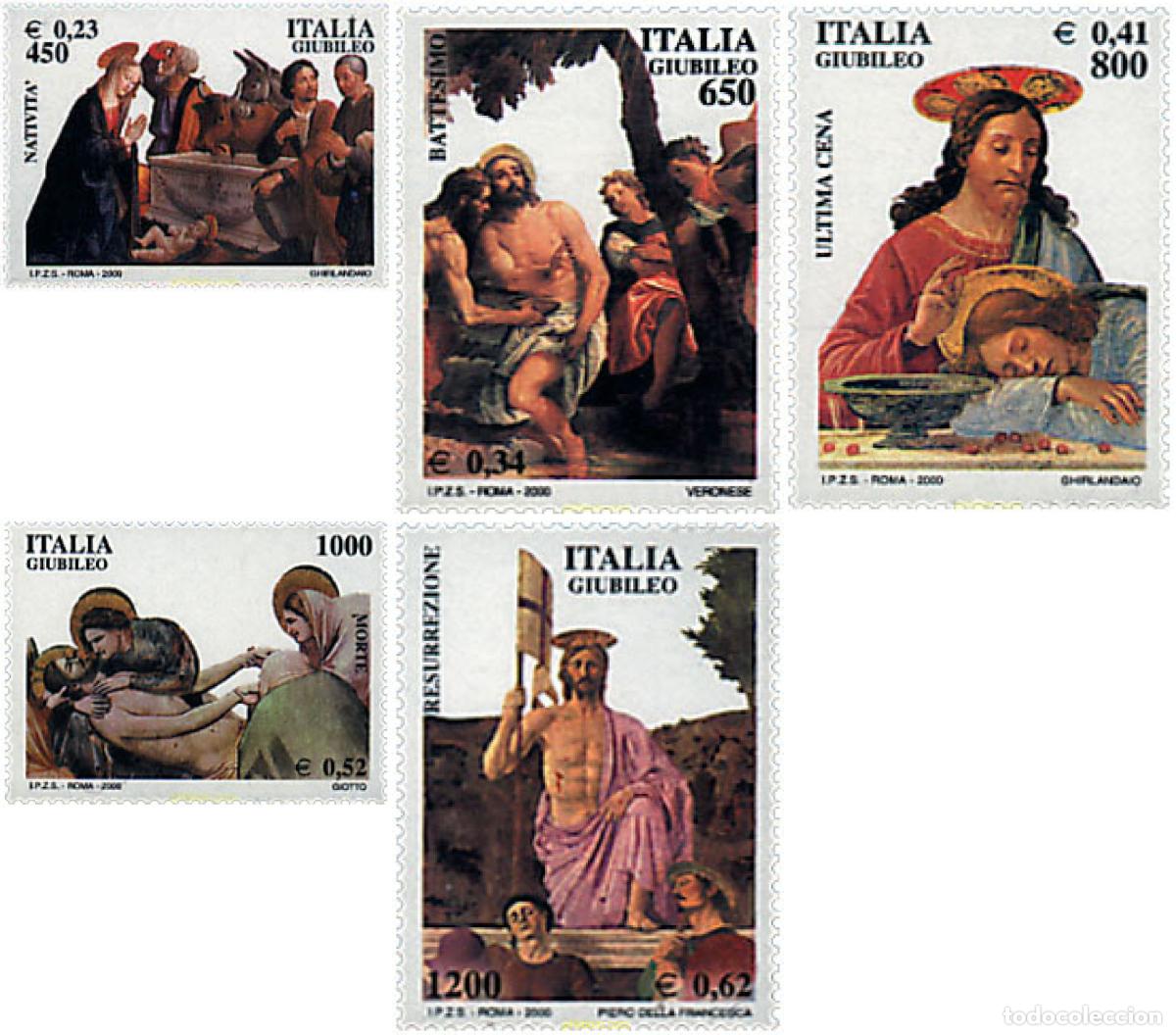 Sellos: 58806 MNH ITALIA 2000 CELEBRACION DEL A&Ntilde;O SANTO. LA VIDA DE JESUS PINTADA POR ARTISTAS ITALIANOS