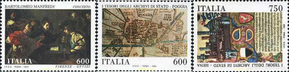 Sellos: 793513 MNH ITALIA 1993 TESOROS DEL MUSEO Y EL ARCHIVO NACIONAL