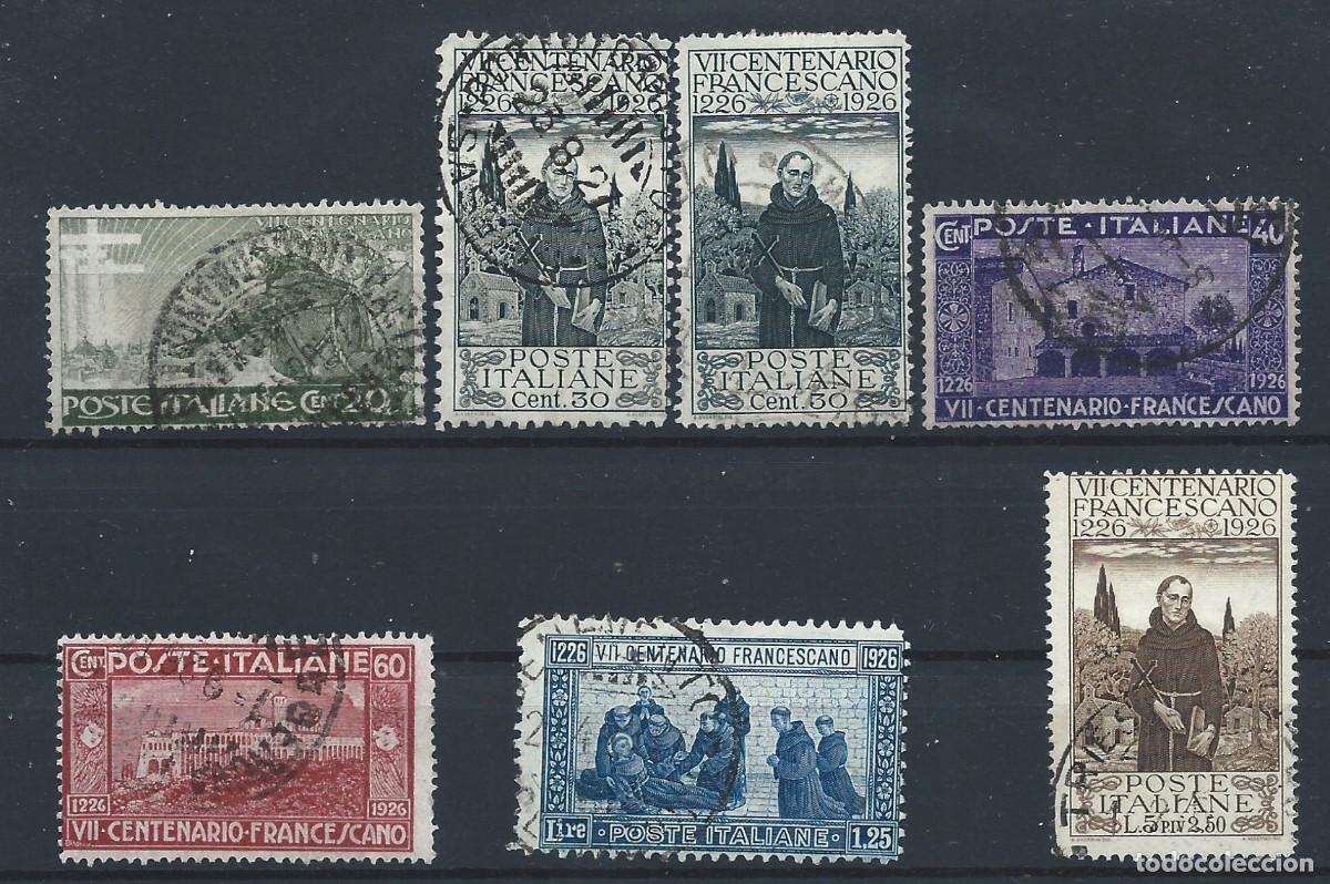 Sellos: Italie N&deg;186/91 + 187a Obl (FU) 1926 - Mort de Saint Fran&ccedil;ois d'Assise