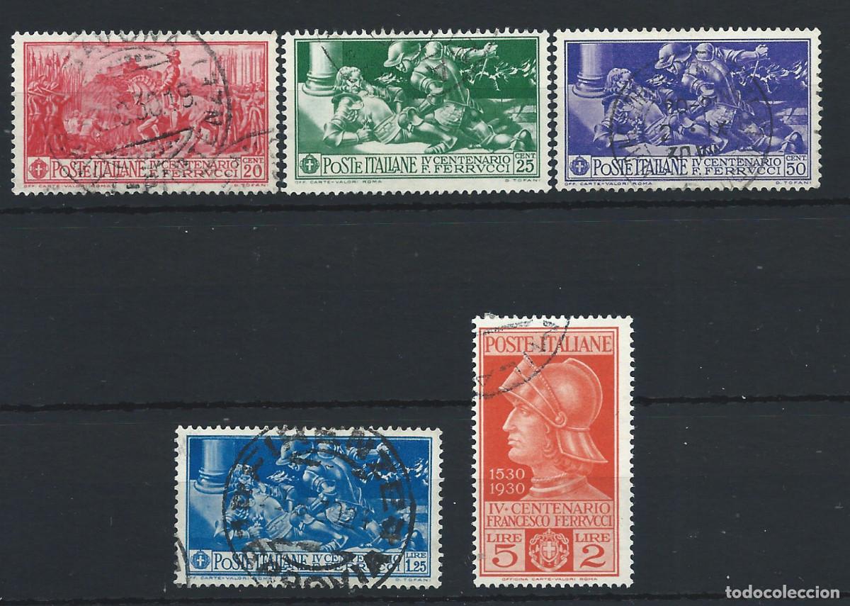 Sellos: Italie N&deg;258/62 Obl (FU) 1930 - Mort de Francesco Ferrucci