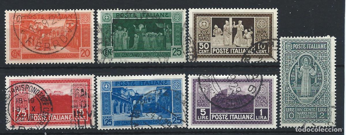 Sellos: Italie N&deg;244/50 Obl (FU) 1929 - Fondation de l'Abbaye du Mont-Cassin
