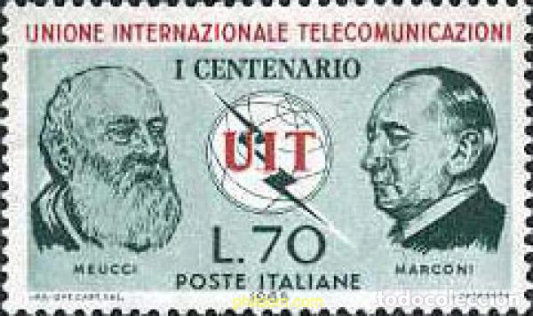 Sellos: 134774 MNH ITALIA 1965 CENTENARIO DE LA UNION INTERNACIONAL DE TELECOMUNICACIONES
