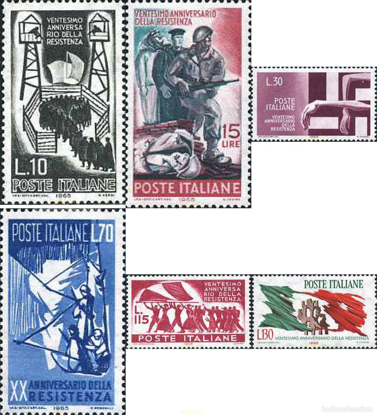 Sellos: 134773 MNH ITALIA 1965 20 ANIVERSARIO DE LA RESISTENCIA