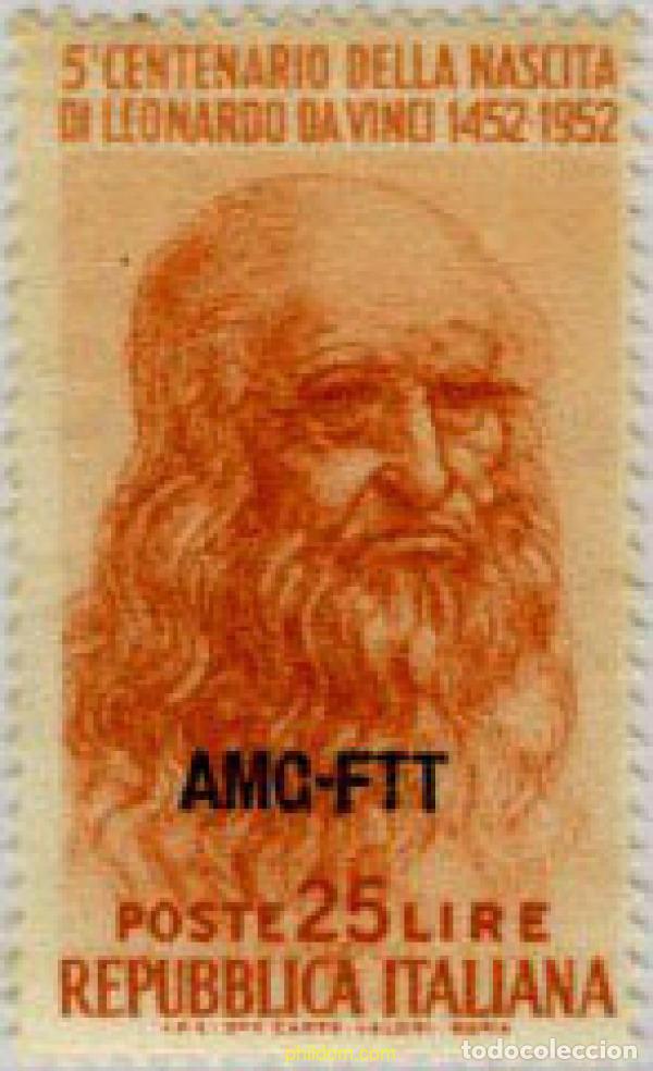 Sellos: 167172 MNH TRIESTE Zona A 1952 500 ANIVERSARIO DEL NACIMIENTO DE LEONARDO DE VINCI