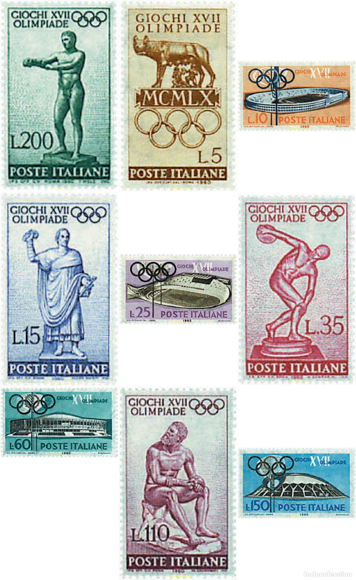 Sellos: 229657 HINGED ITALIA 1960 17 JUEGOS OLIMPICOS VERANO ROMA 1960