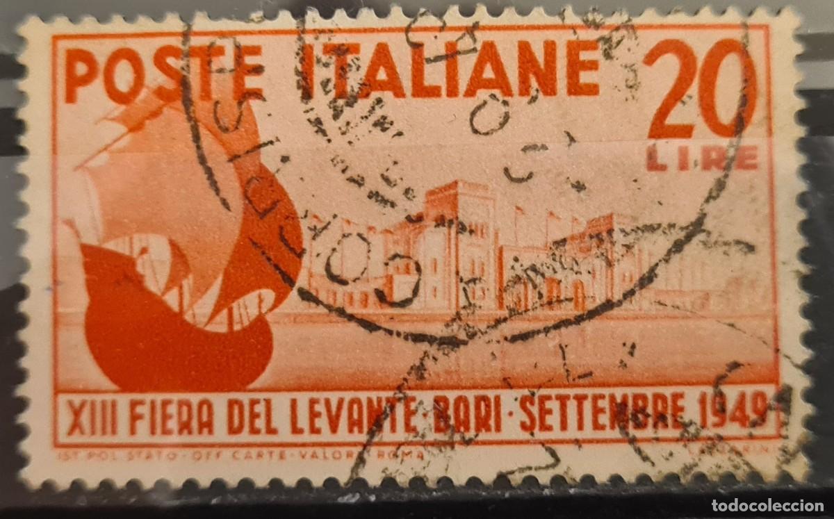 Sellos: Sello usado de Italia 1949: XIII Feria de Levante, en Bari