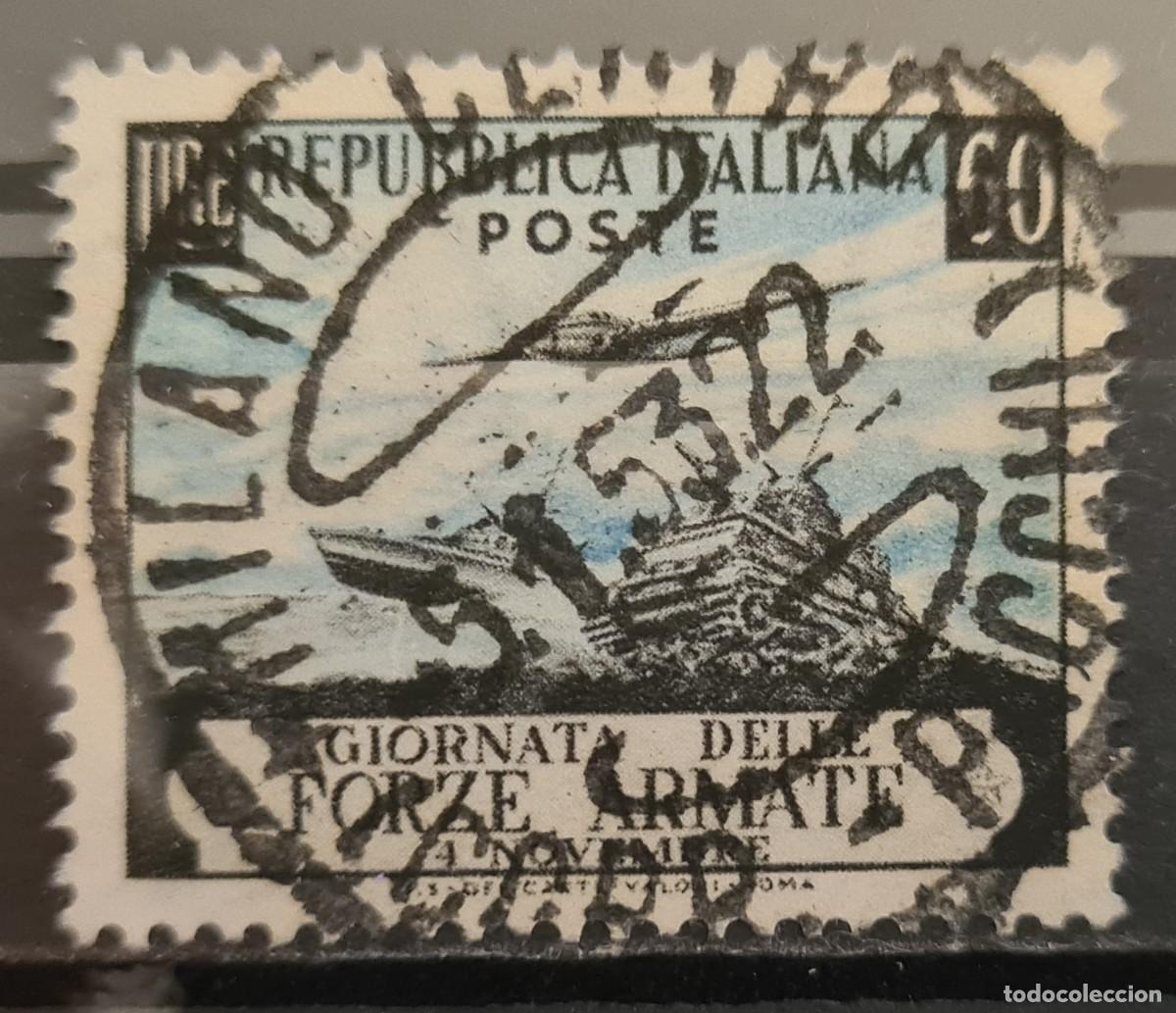 Sellos: Sello usado de Italia 1952: D&iacute;a de las Fuerzas Armadas